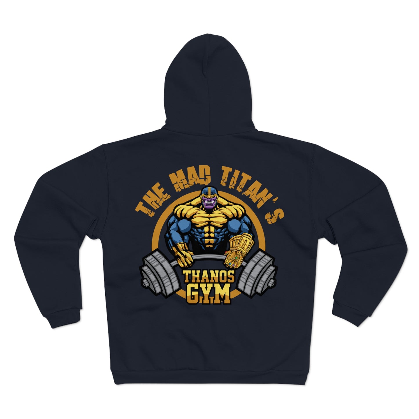 Thanos Gym Unisex Hooded Zip Sweatshirt - The Mad Titan's Workout Hoodie