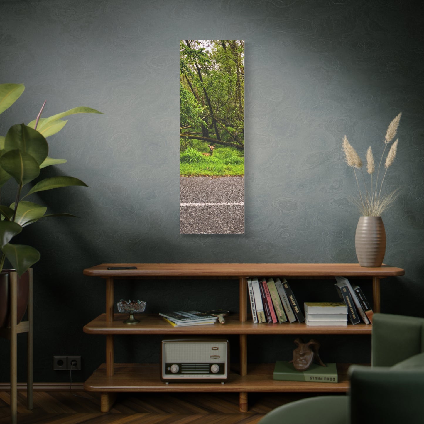 Deer in Ditch Matte Canvas, Stretched, 1.25"