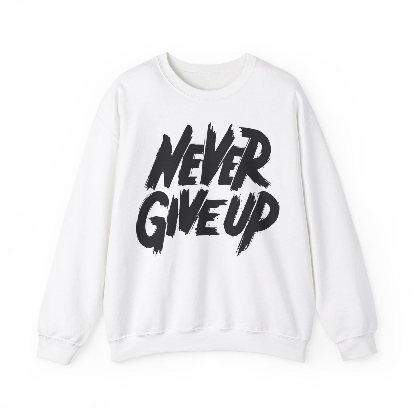 Motivational Crewneck Sweatshirt - "Never Give Up"
