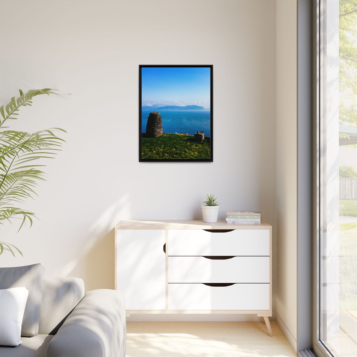 Ask Tower Matte Canvas, Framed (Multi-color)