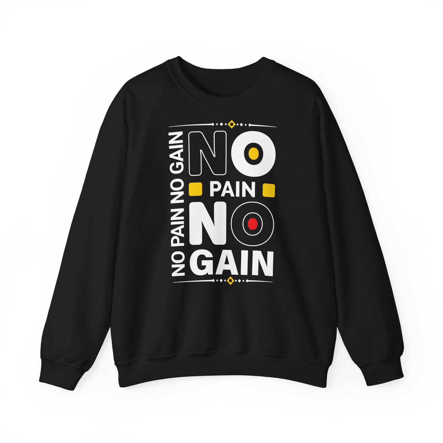 Motivational No Pain No Gain Crewneck Sweatshirt for Fitness Enthusiasts