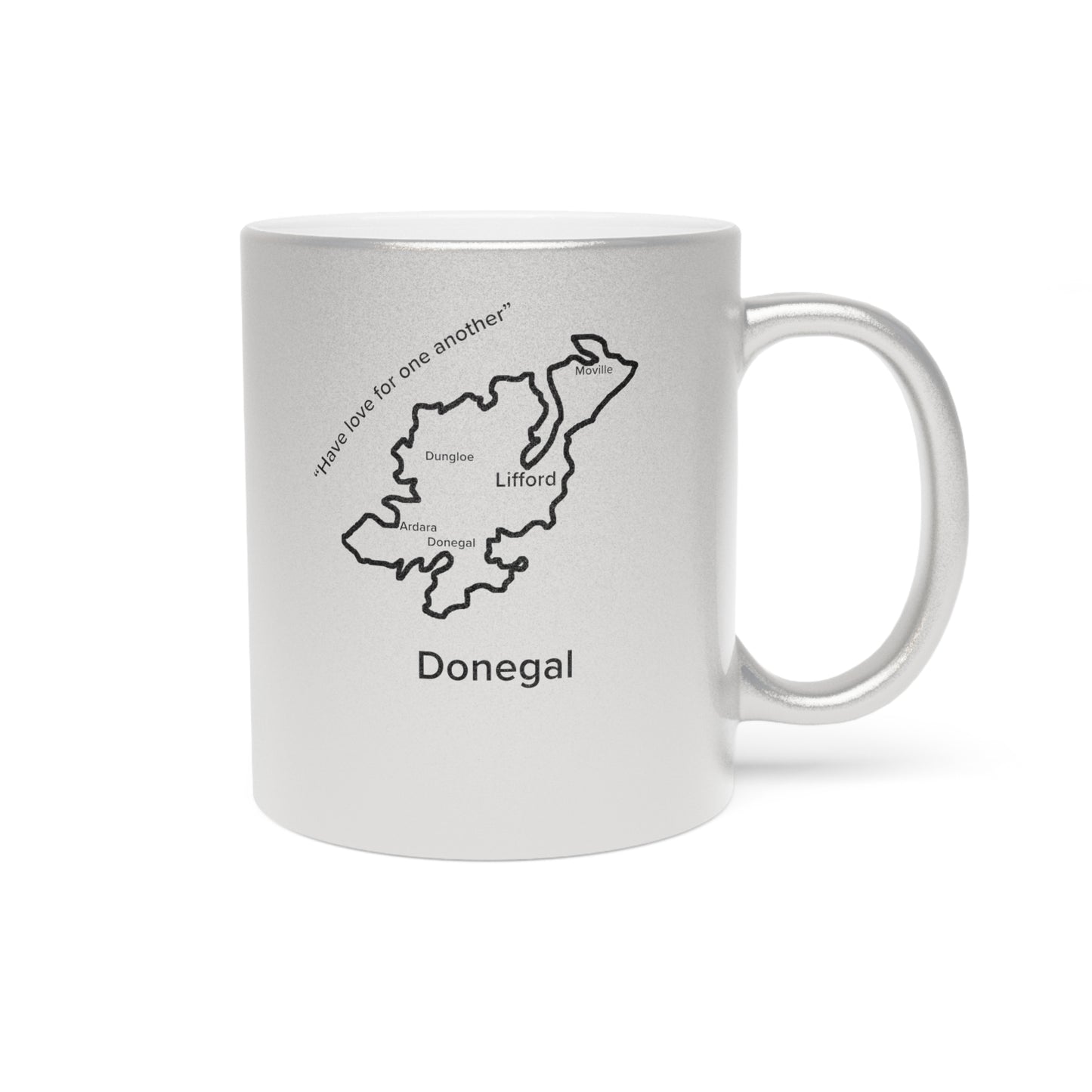 Donegal County Metallic Colour Mug - Silver/Gold - Perfect Gift for Coffee Lovers