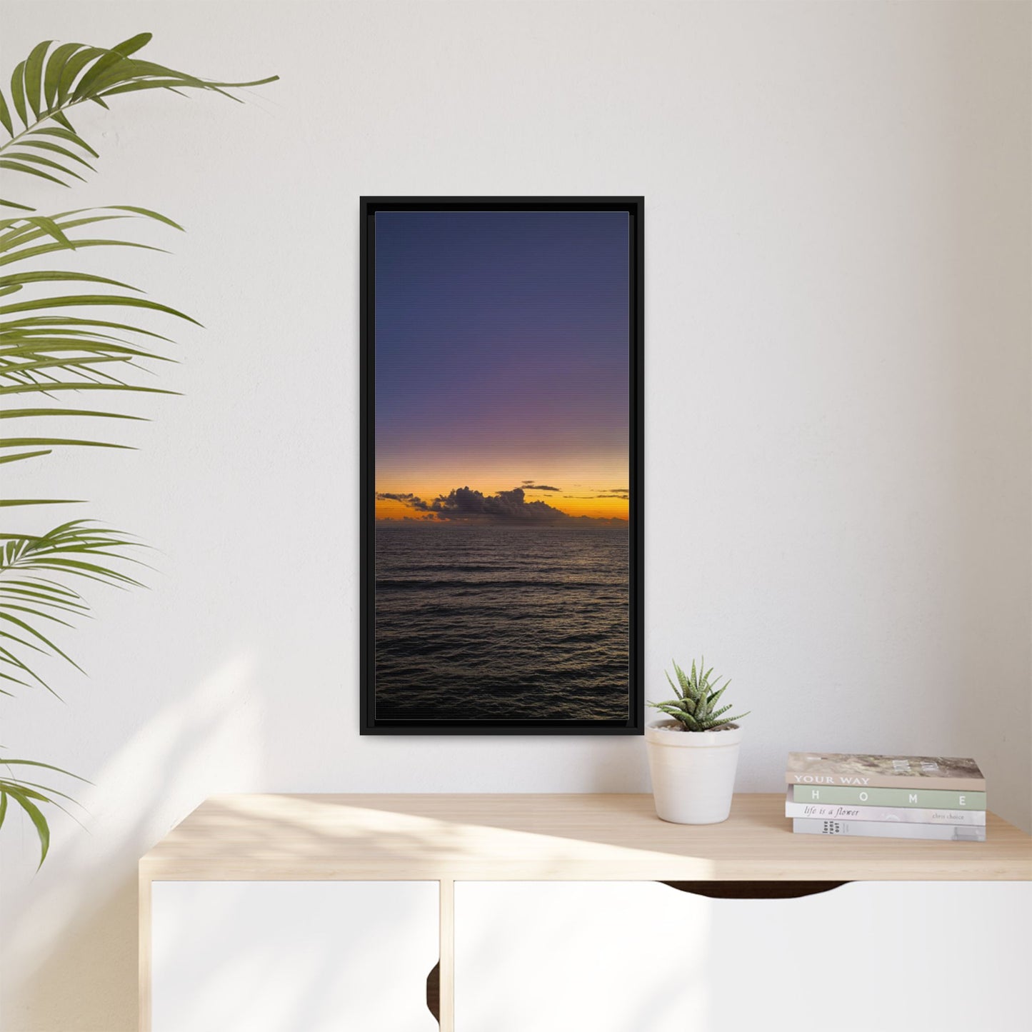Sunset in Ocean 2 Matte Canvas, Framed (Multi-color)