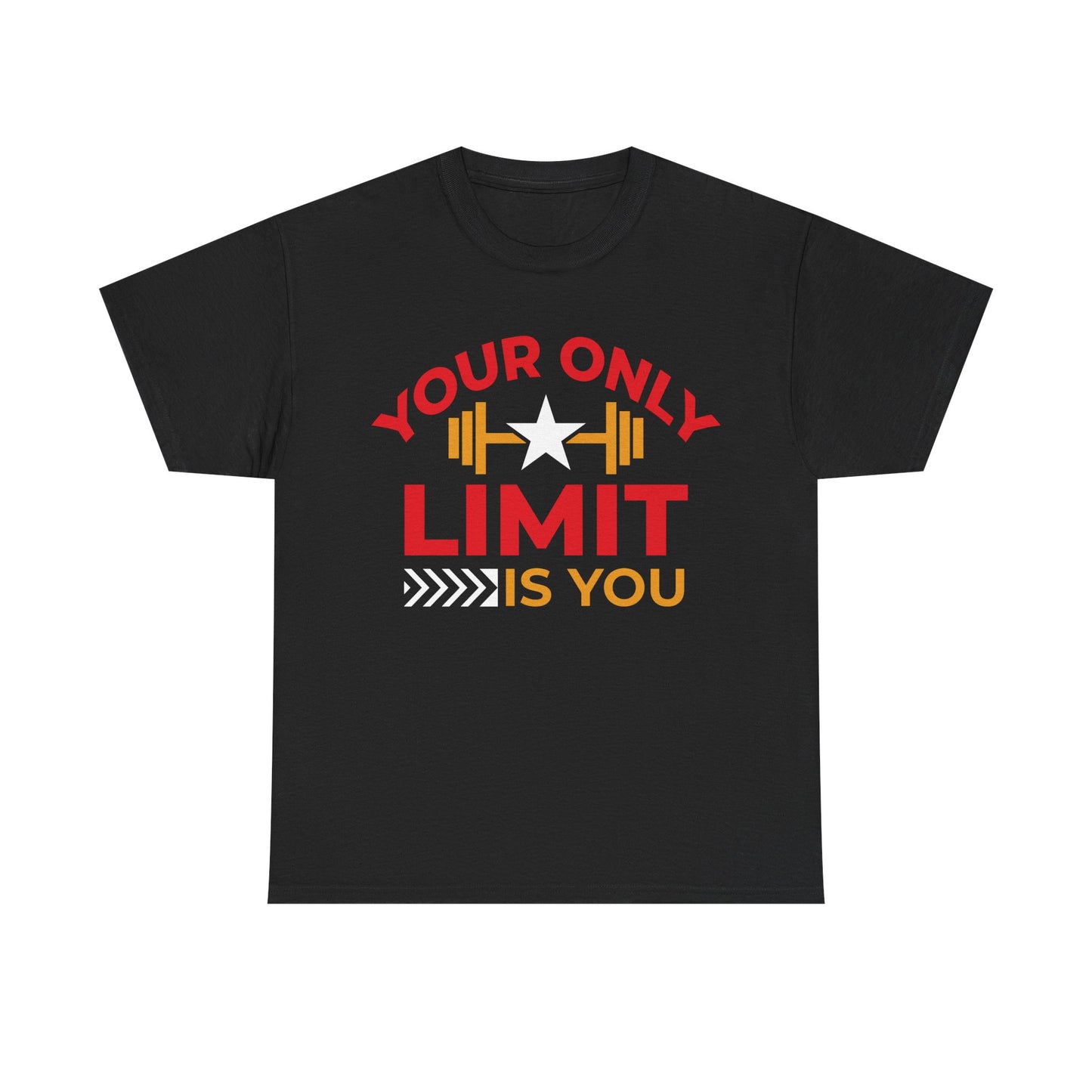 Motivational Unisex Heavy Cotton Tee - 'Your Only Limit Is You'