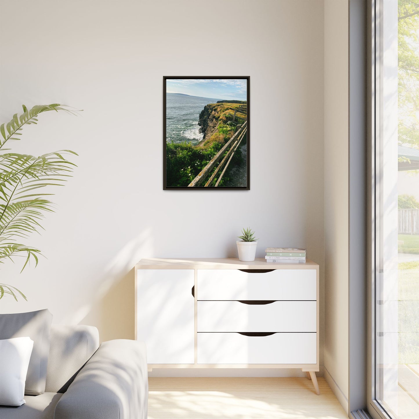 Ballybunion Cliff Walk Matte Canvas, Framed (Multi-color)