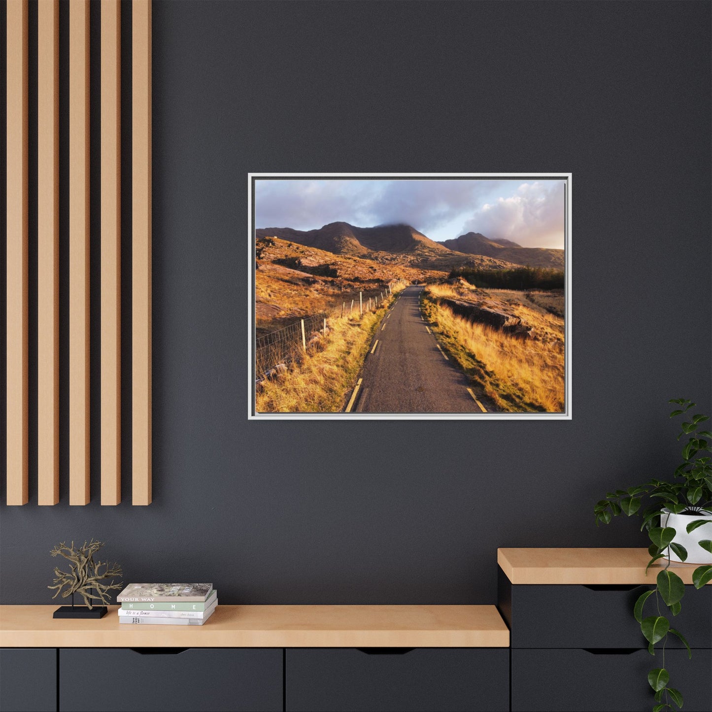 Sunset Road Matte Canvas, Framed (Multi-color)