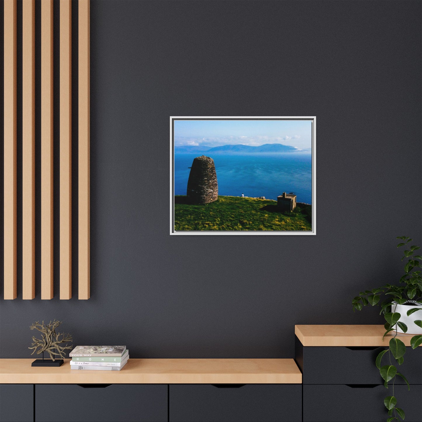 Ask Tower Matte Canvas, Framed (Multi-color)