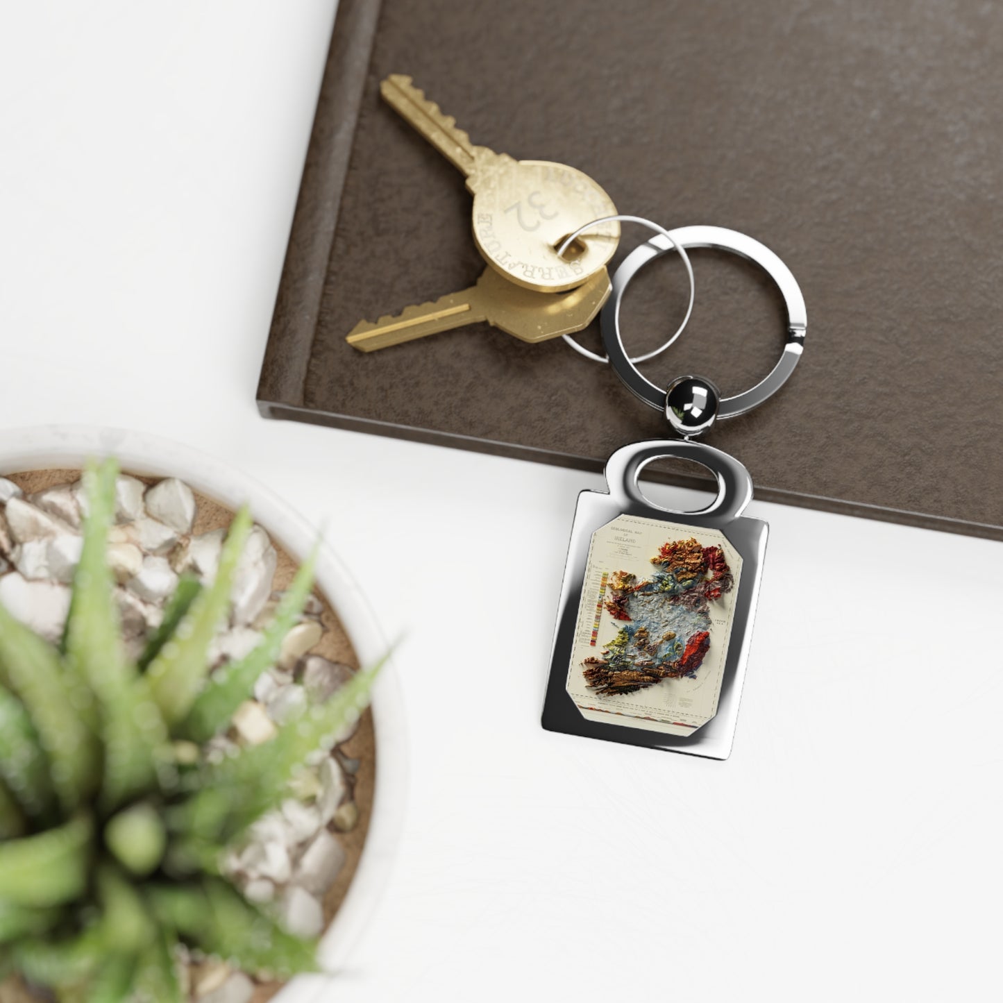 Ireland Geo map Key holder Rectangle Photo Keyring