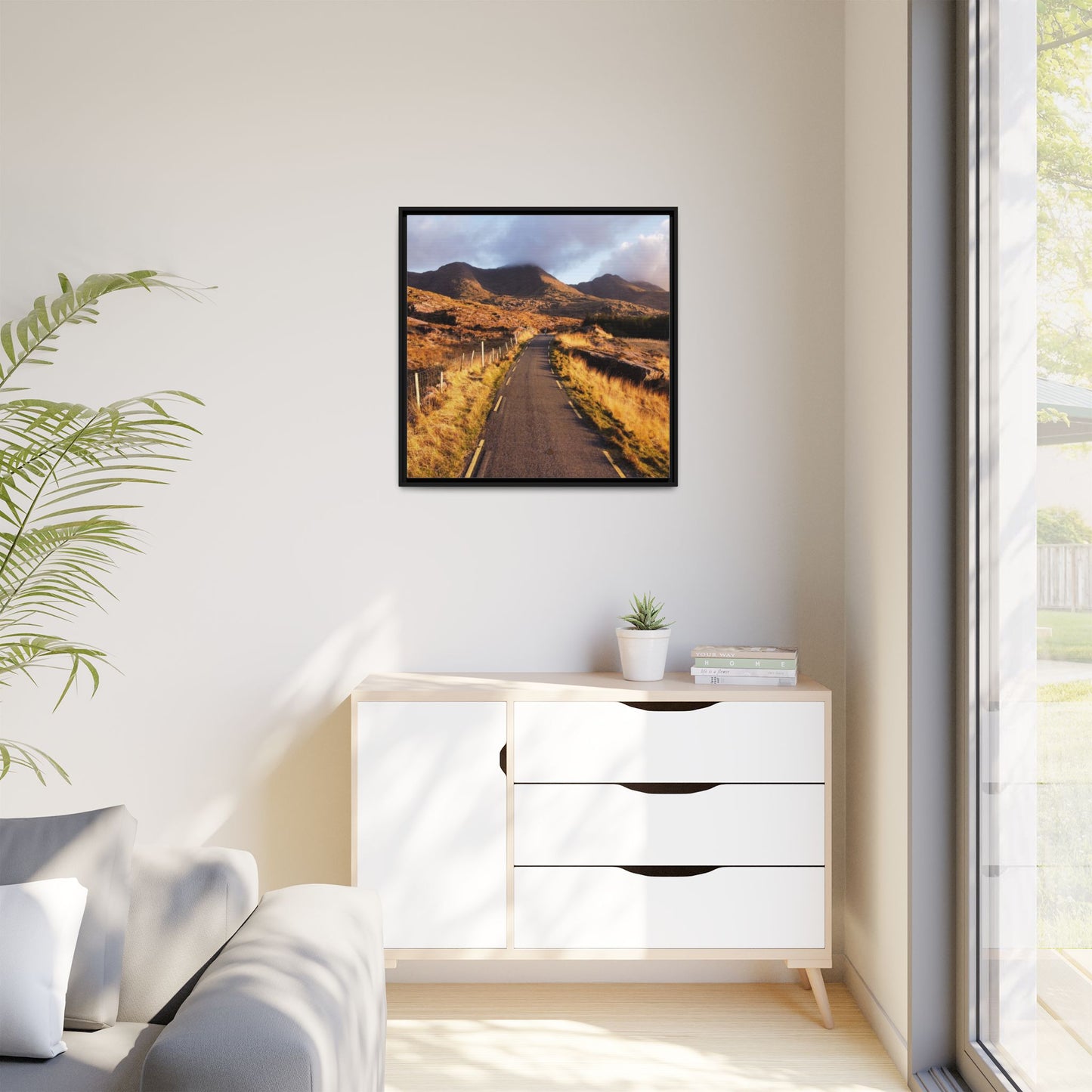 Sunset Road Matte Canvas, Framed (Multi-color)