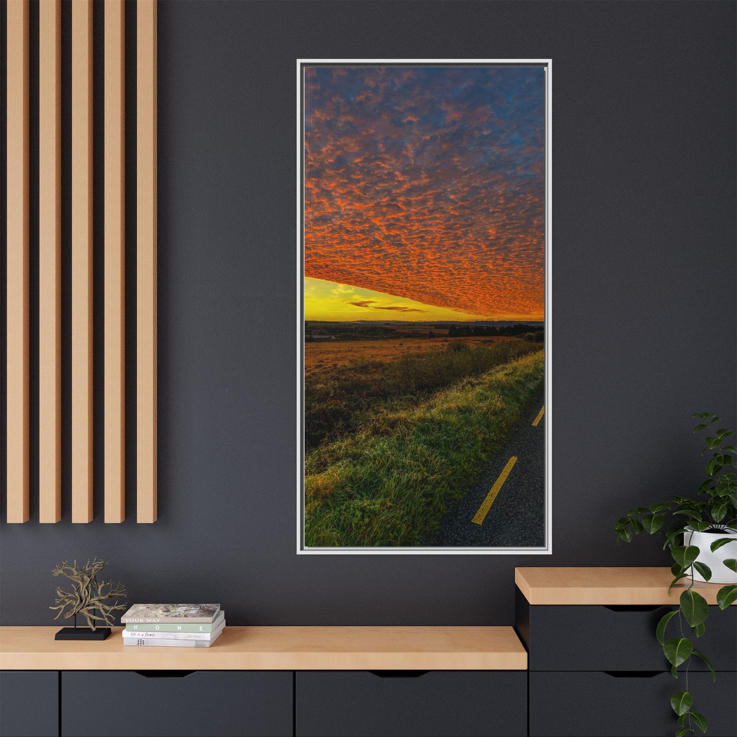 Cloudy Sunset Matte Canvas, Framed (Multi-color)