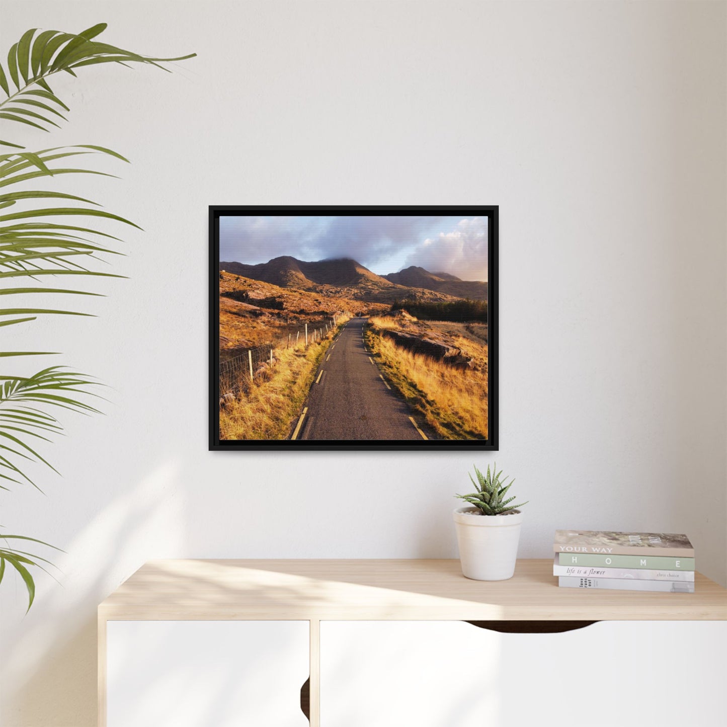 Sunset Road Matte Canvas, Framed (Multi-color)
