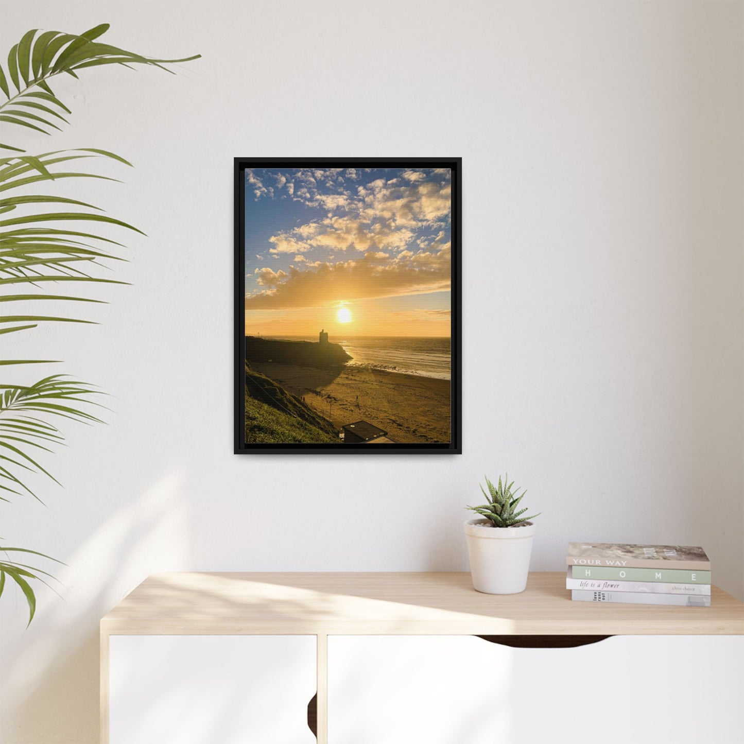 Ballybunion Sunset Castle Matte Canvas, Framed (Multi-color)
