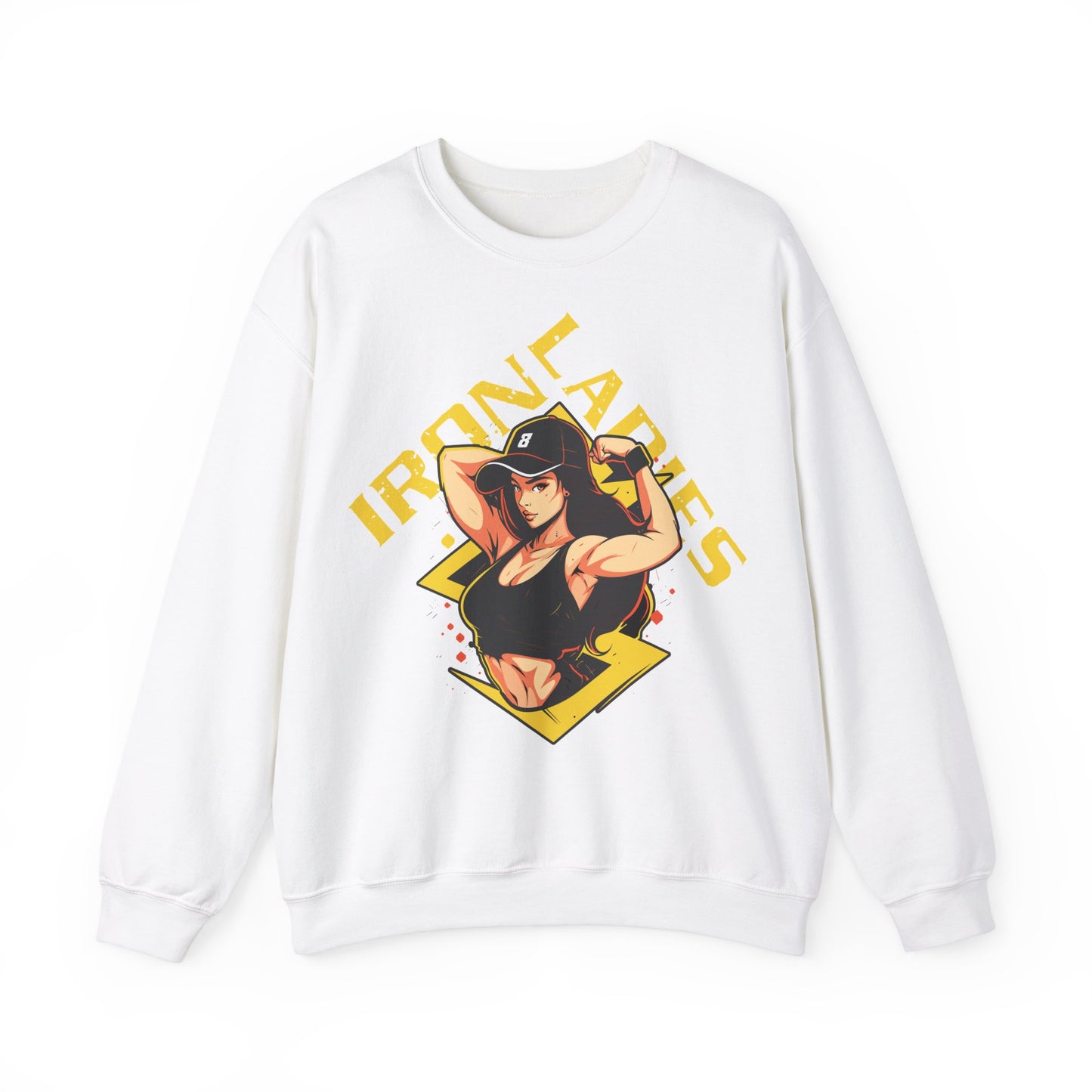 Unisex Heavy Blend™ Crewneck Sweatshirt - Iron Ladies Inspirational Design for Fitness Enthusiasts
