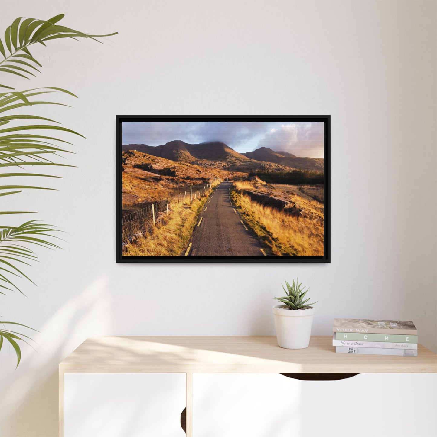 Sunset Road Matte Canvas, Framed (Multi-color)