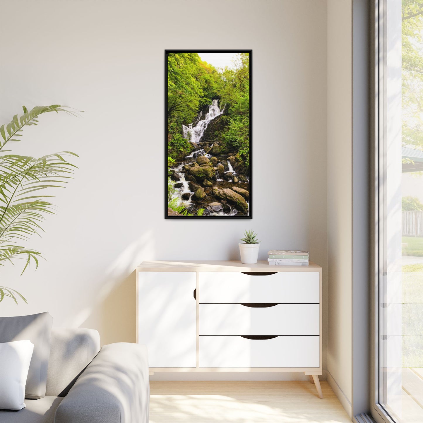 Torc Waterfall Matte Canvas, Framed (Multi-color)