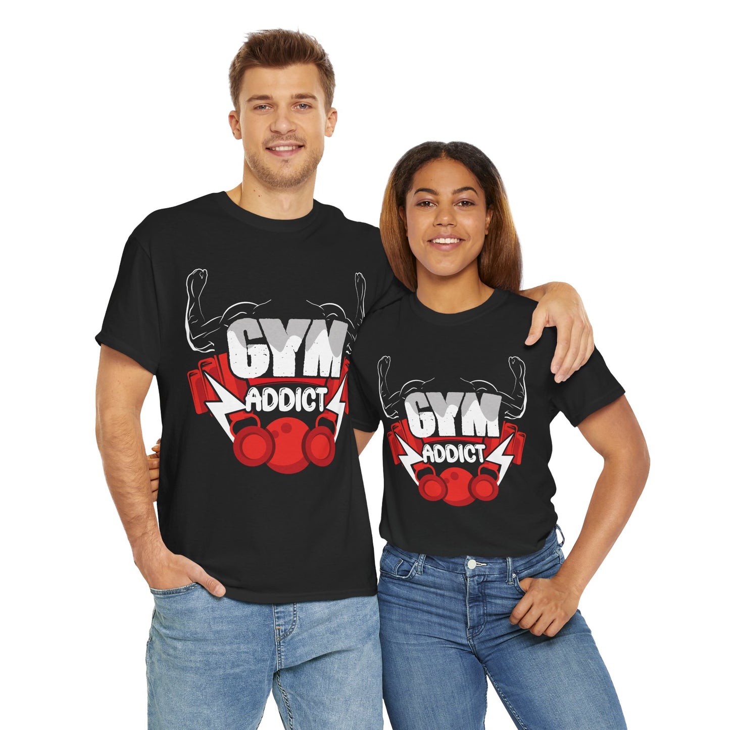 Gym Addict Unisex Heavy Cotton Tee - Fitness Apparel for Workout Enthusiasts