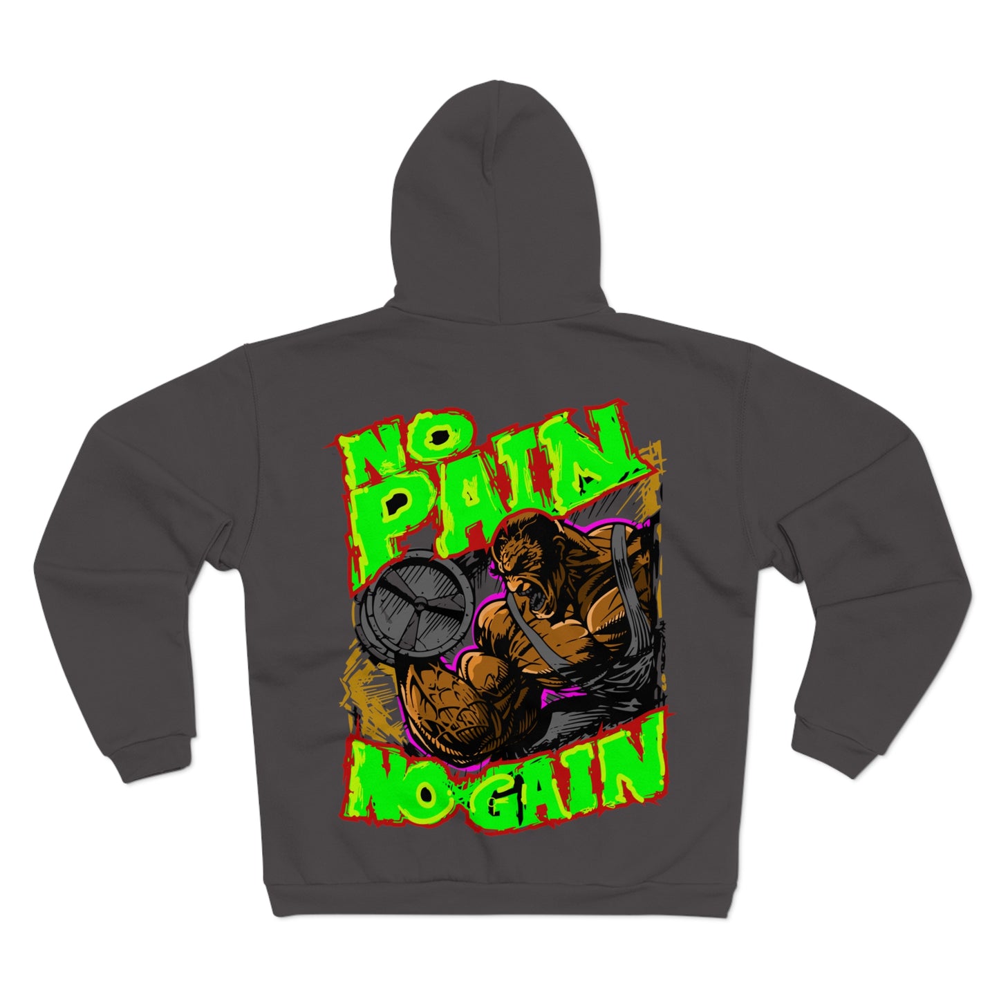 No Pain No Gain Unisex Zip Hoodie - Perfect for Gym & Fitness Enthusiasts