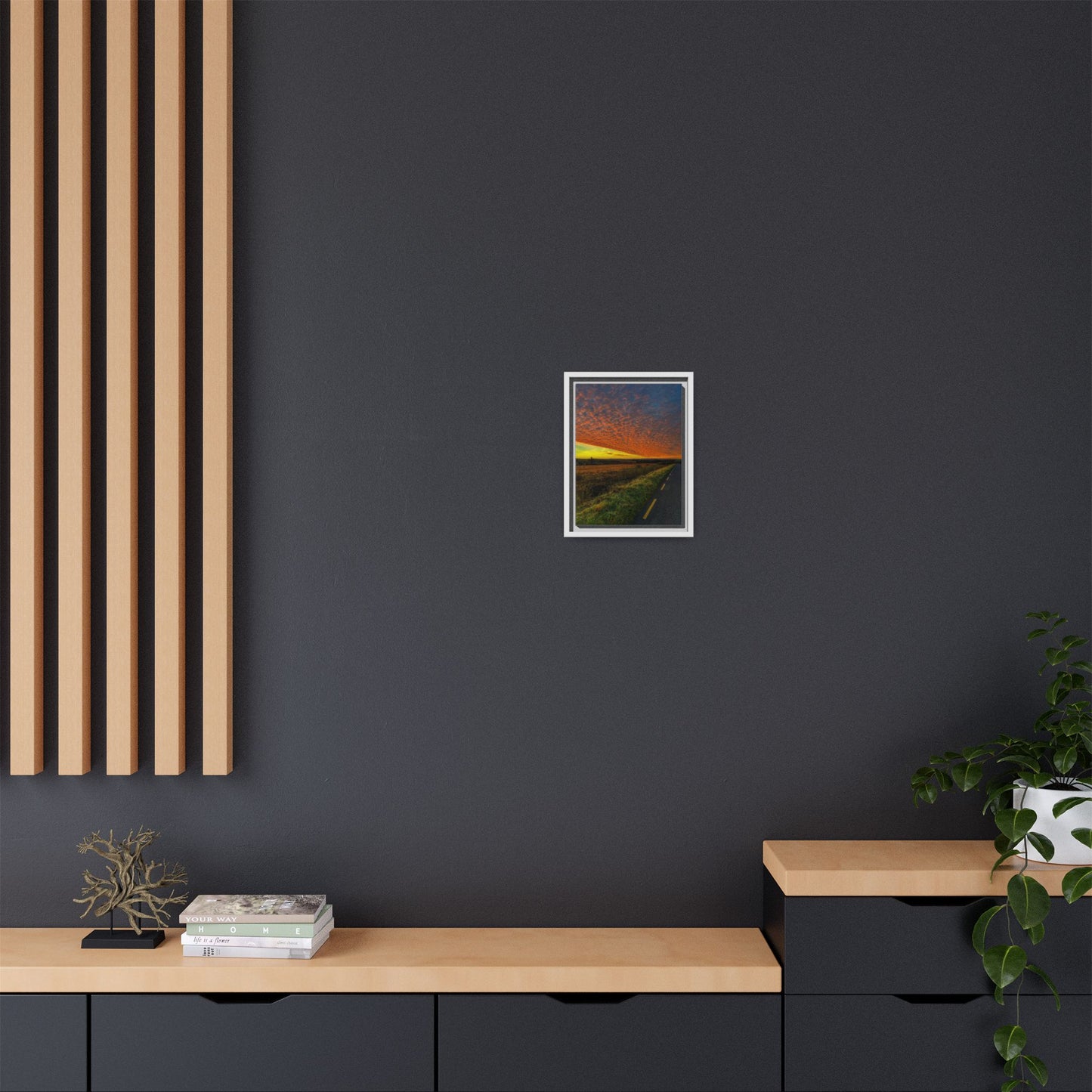 Cloudy Sunset Matte Canvas, Framed (Multi-color)