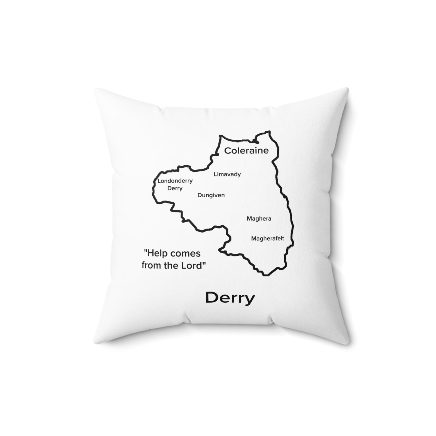 Derry Spun Polyester Square Pillow White Edition 2 Sizes