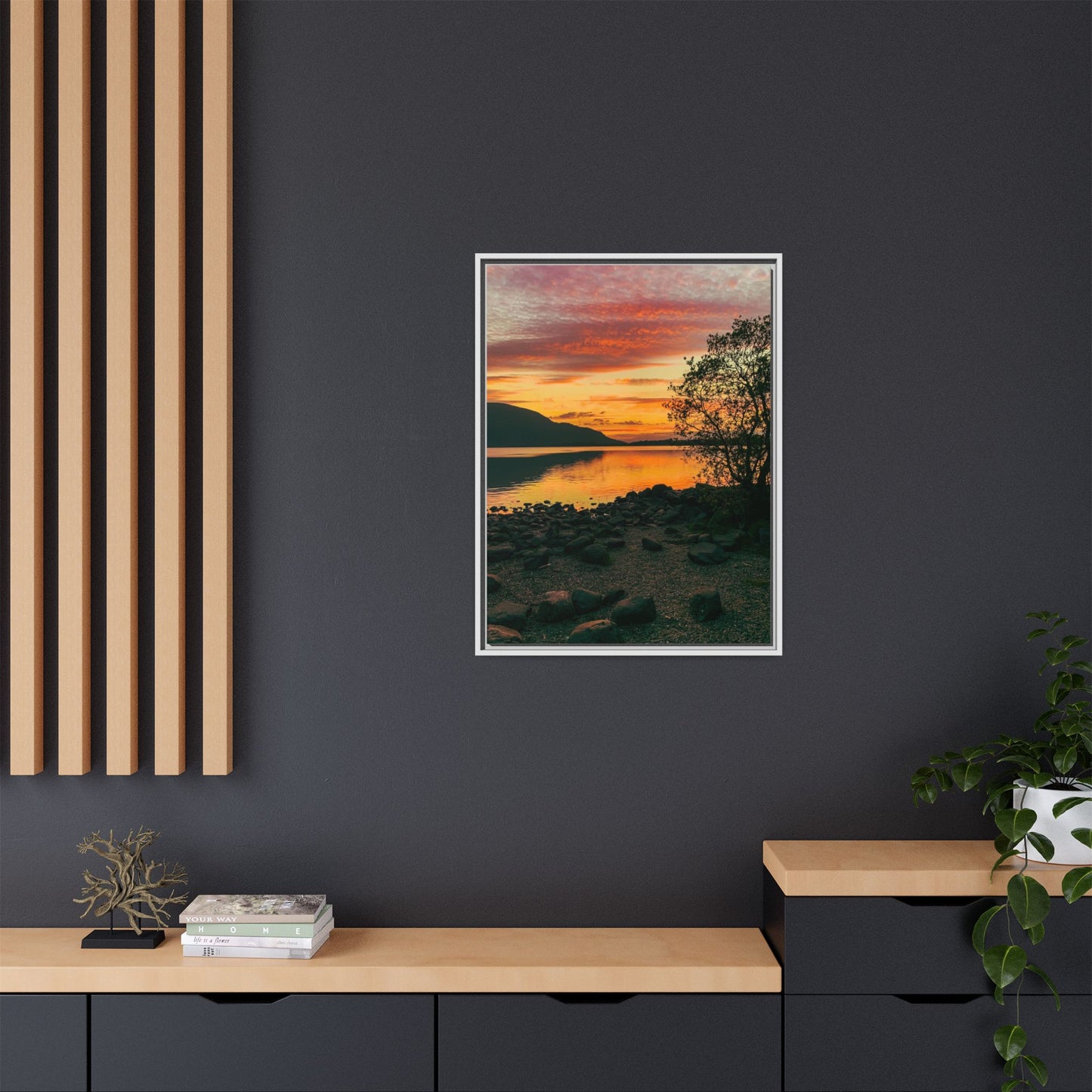 Sunset in Kerry Matte Canvas, Framed (Multi-color)