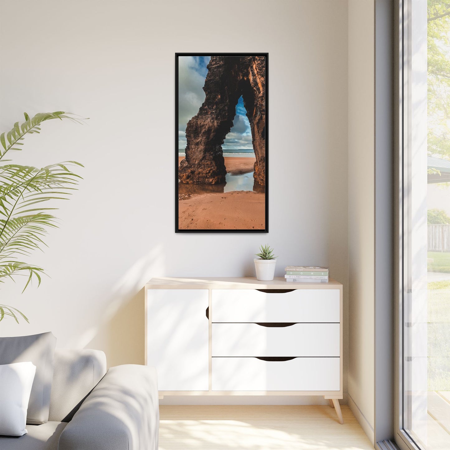 Ballybunion Cliff Matte Canvas, Framed (Multi-color)