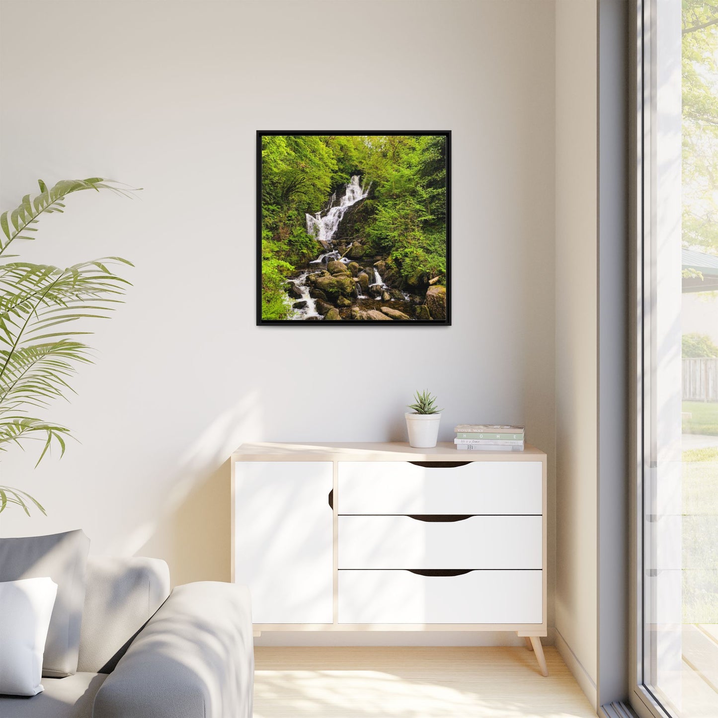 Torc Waterfall Matte Canvas, Framed (Multi-color)