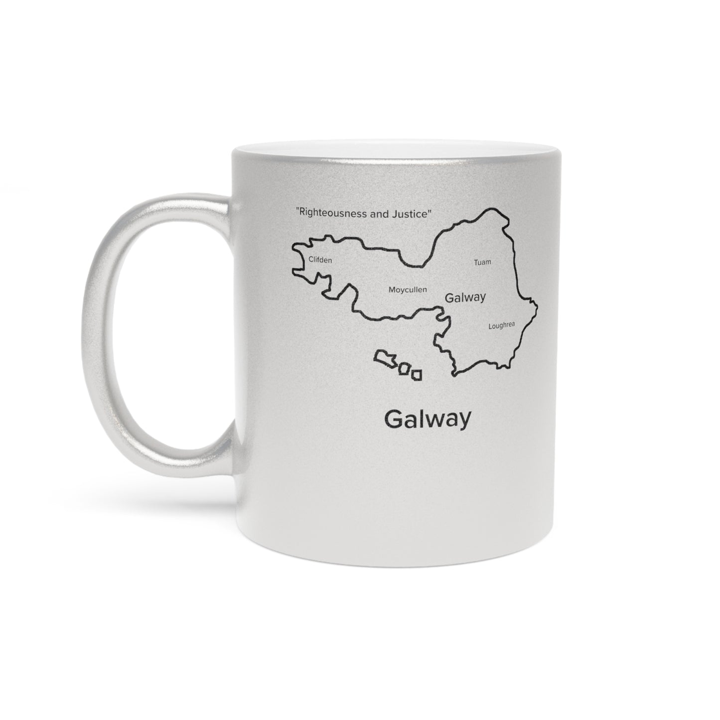 Galway County Metallic Colour Mug - Silver/Gold - Perfect Gift for Coffee Lovers