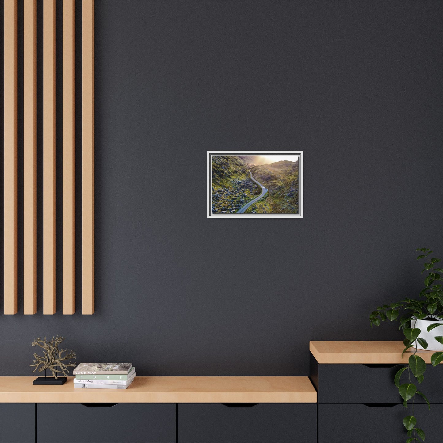 Valley Road Matte Canvas, Framed (Multi-color)