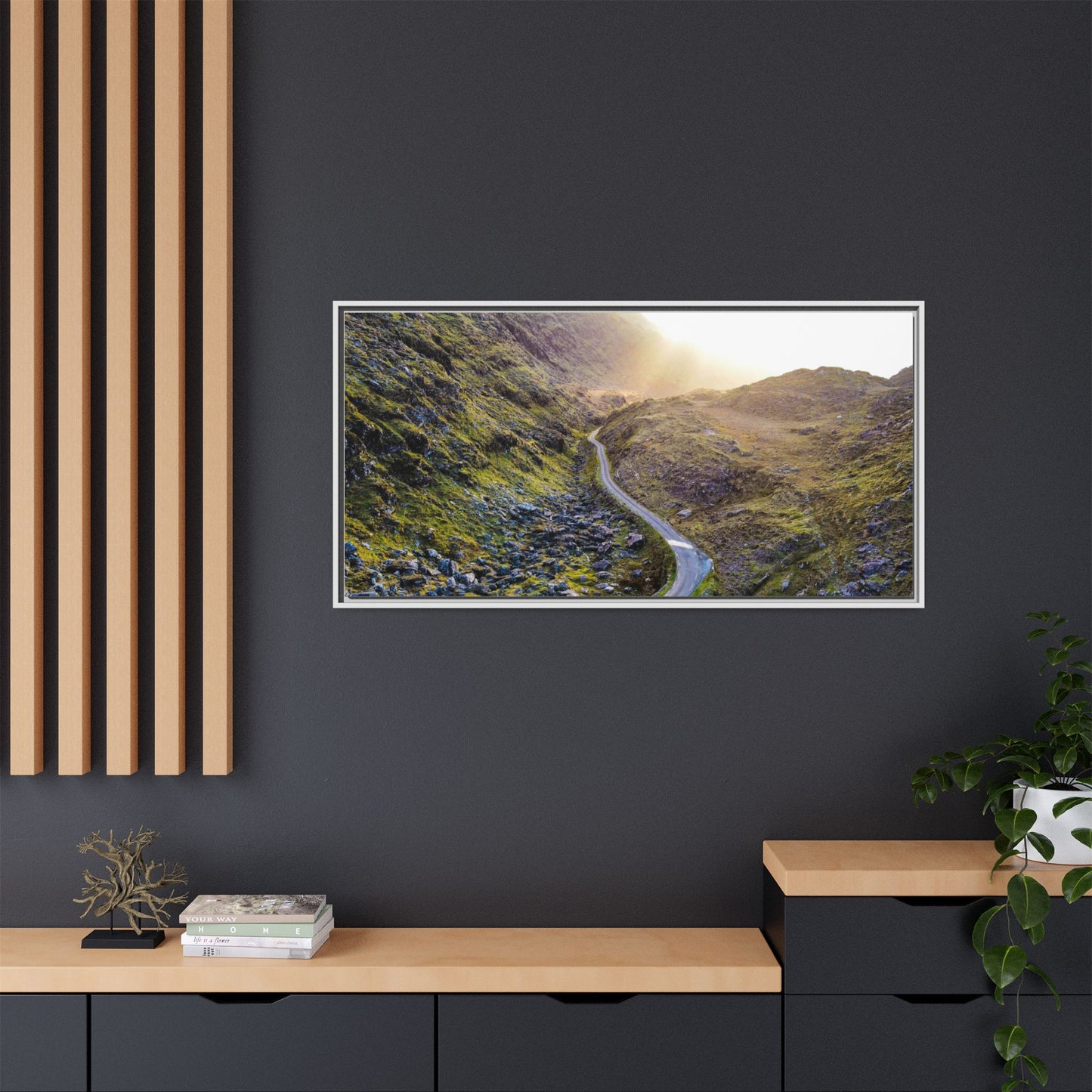 Valley Road Matte Canvas, Framed (Multi-color)