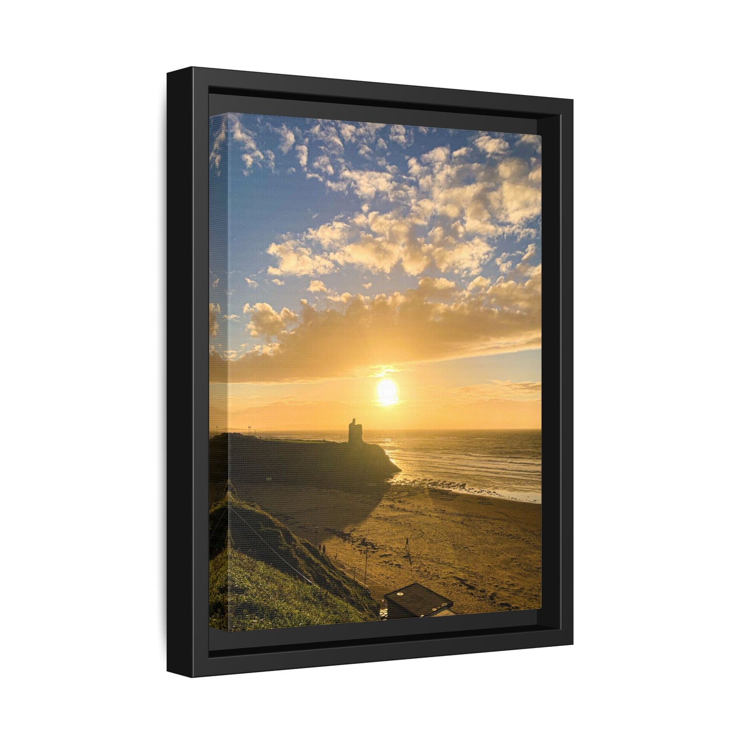 Ballybunion Sunset Castle Matte Canvas, Framed (Multi-color)
