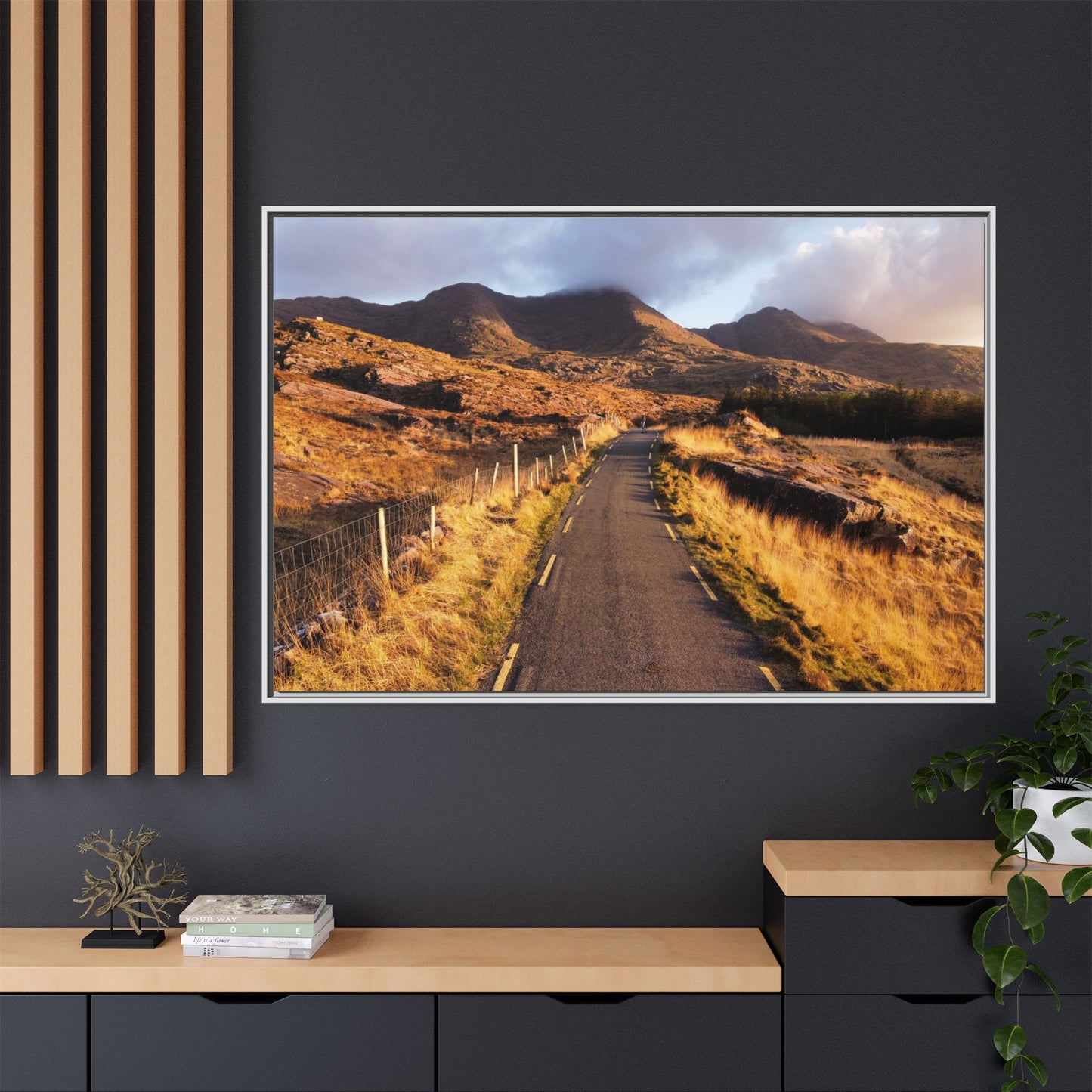 Sunset Road Matte Canvas, Framed (Multi-color)