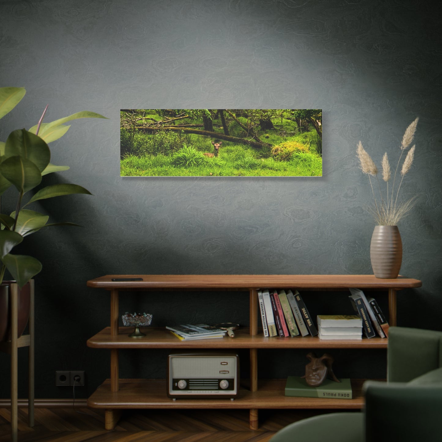 Deer in Ditch Matte Canvas, Stretched, 1.25"
