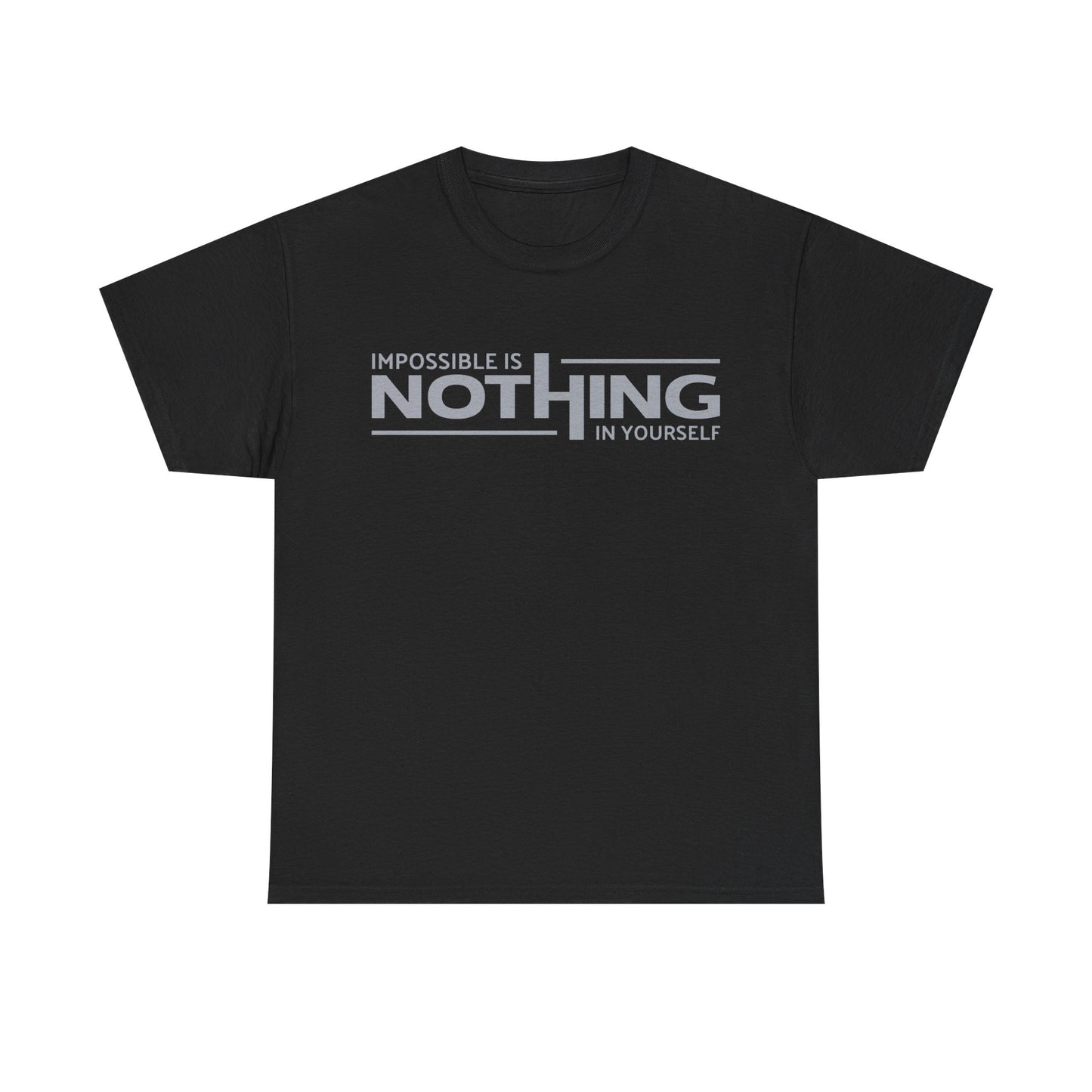 Inspirational Unisex Heavy Cotton Tee - 'Impossible is Nothing'