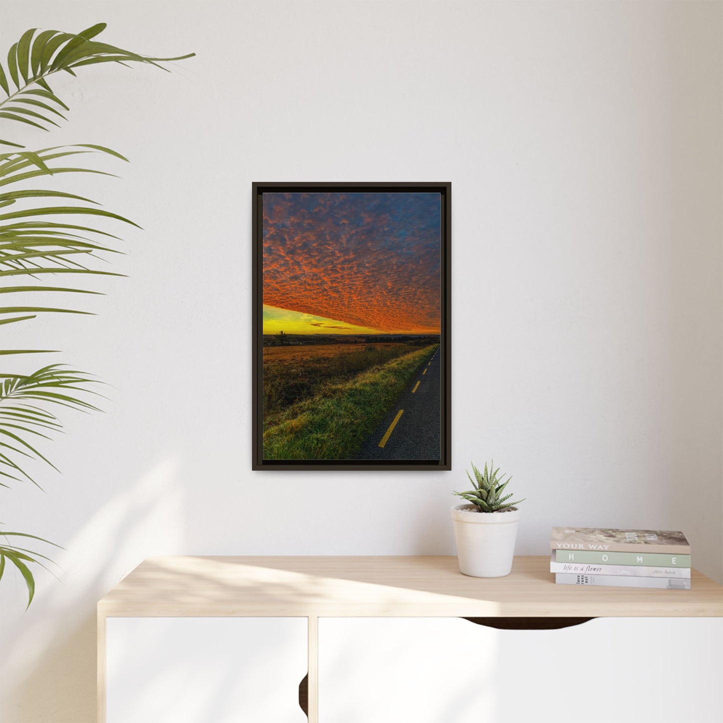 Cloudy Sunset Matte Canvas, Framed (Multi-color)