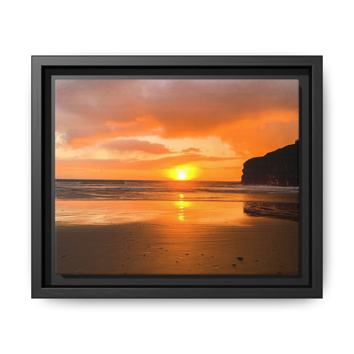 Sunset in Ballybunion Matte Canvas, Framed (Multi-color)