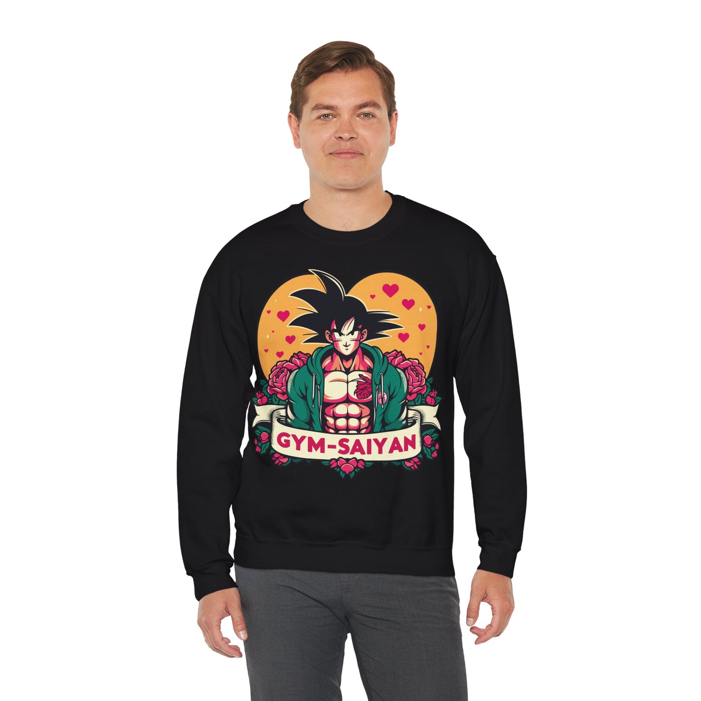 Gym-Saiyan Unisex Heavy Blend™ Crewneck Sweatshirt - Perfect for Workout Lovers