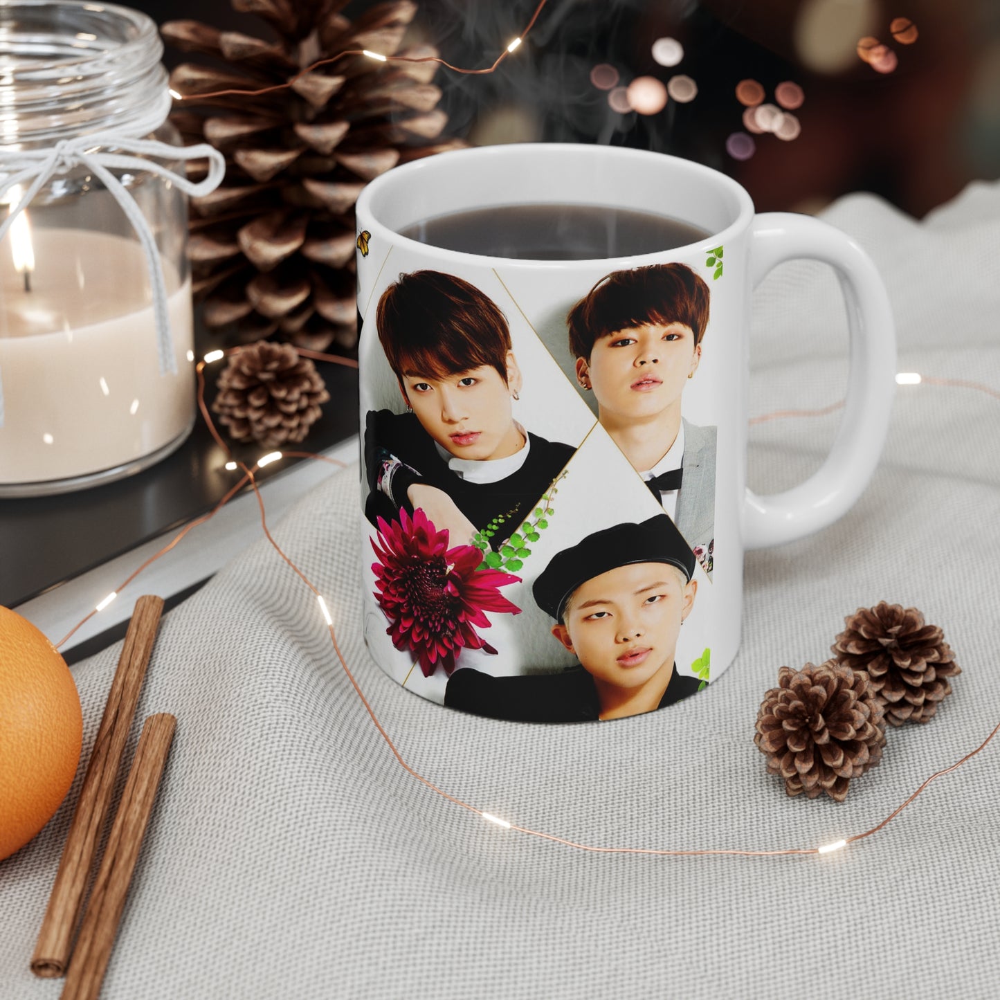 K-Pop BTS Ceramic Coffee Mug - 11oz & 15oz - Perfect for Fans and Collectors