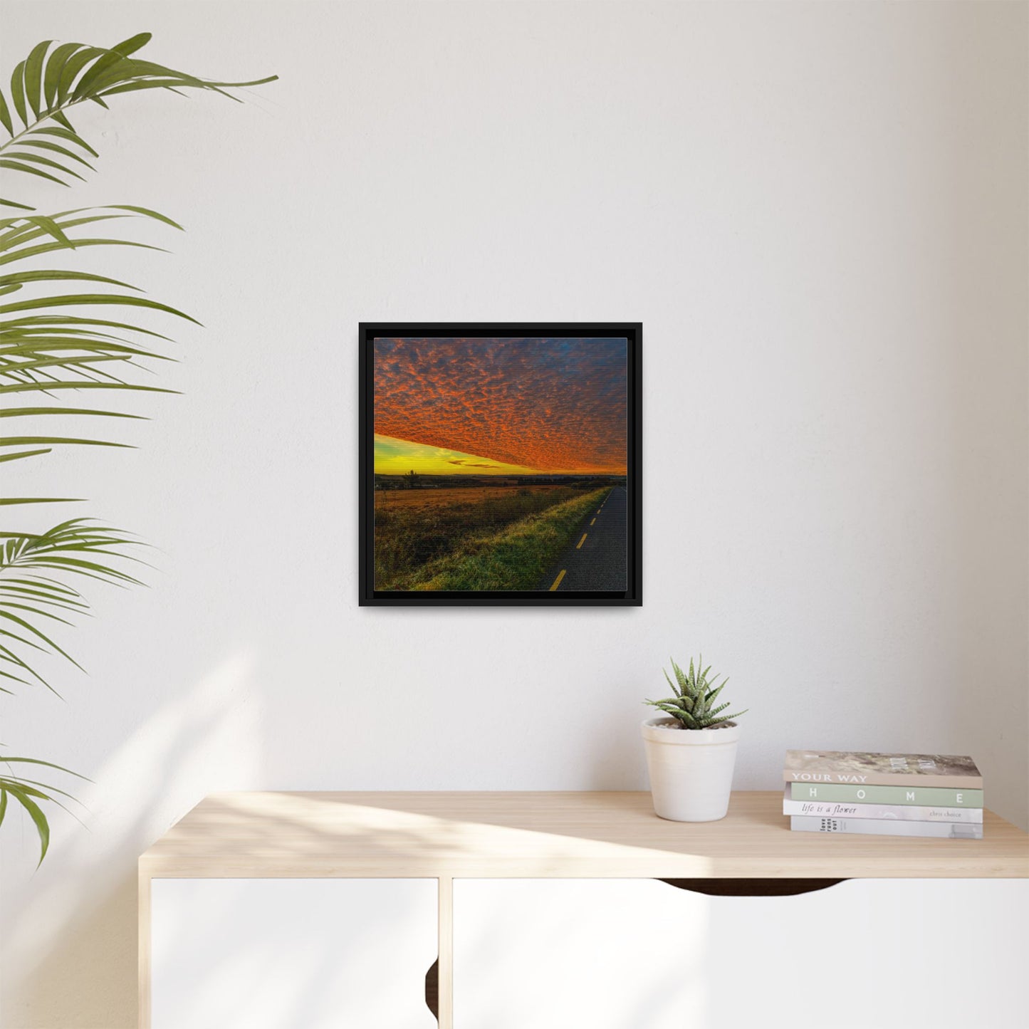 Cloudy Sunset Matte Canvas, Framed (Multi-color)