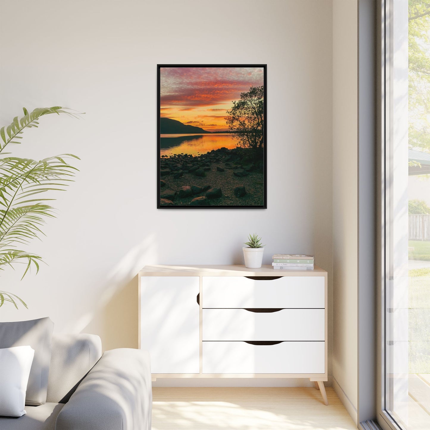 Sunset in Kerry Matte Canvas, Framed (Multi-color)