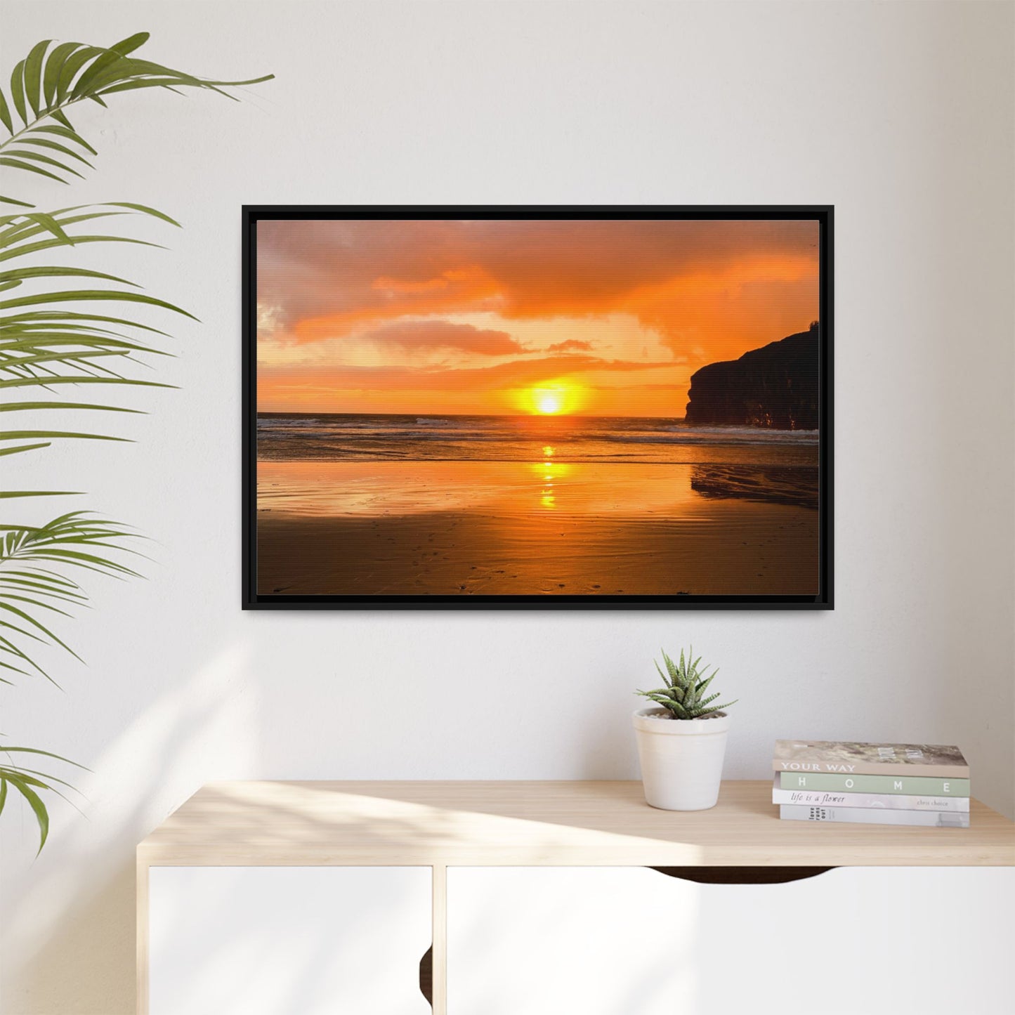 Sunset in Ballybunion Matte Canvas, Framed (Multi-color)
