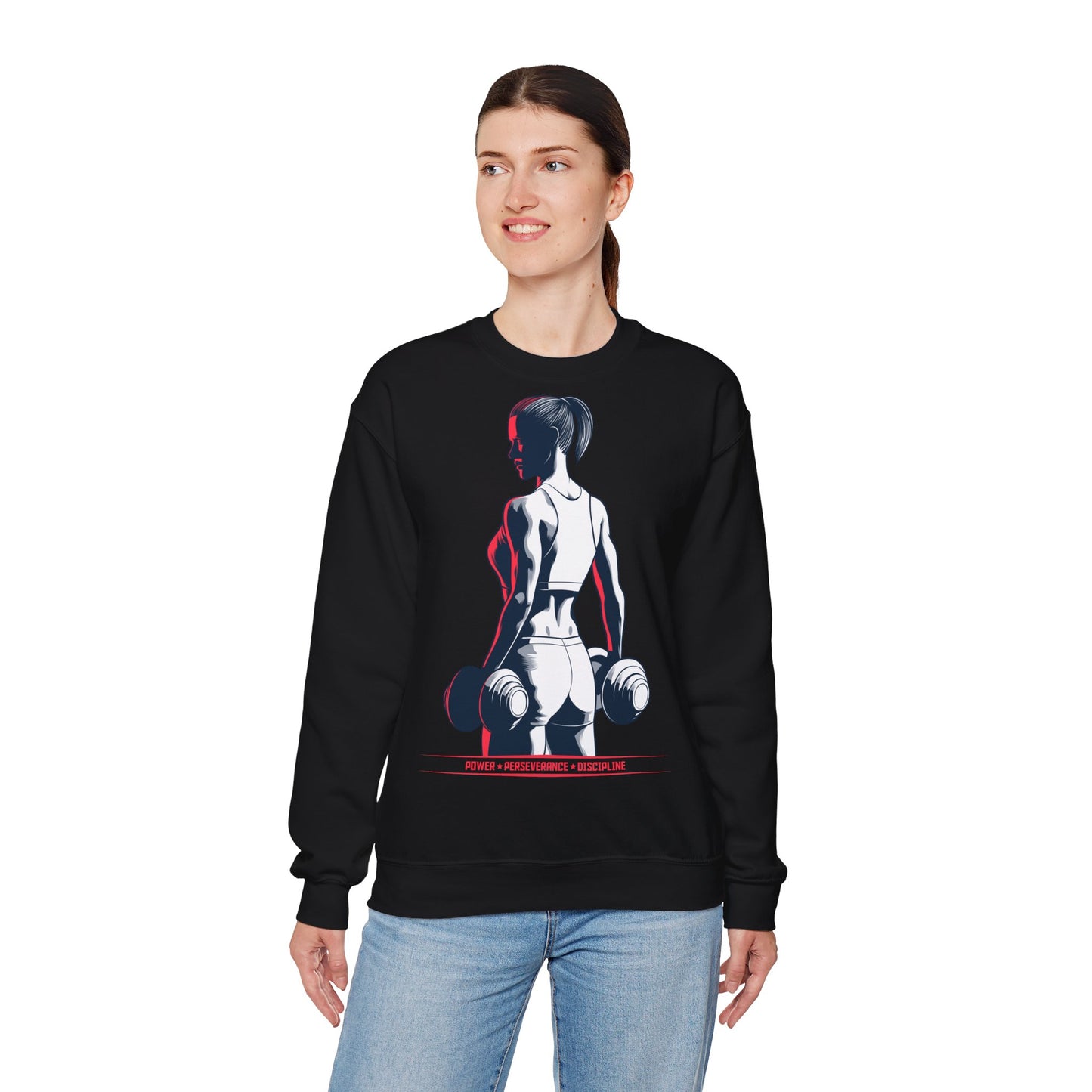 Power & Perseverance Unisex Heavy Blend™ Crewneck Sweatshirt - Motivational Fitness Apparel