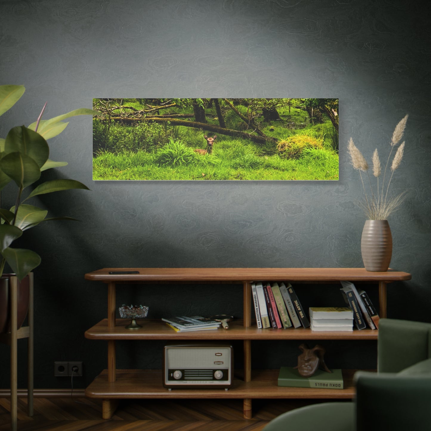 Deer in Ditch Matte Canvas, Stretched, 1.25"
