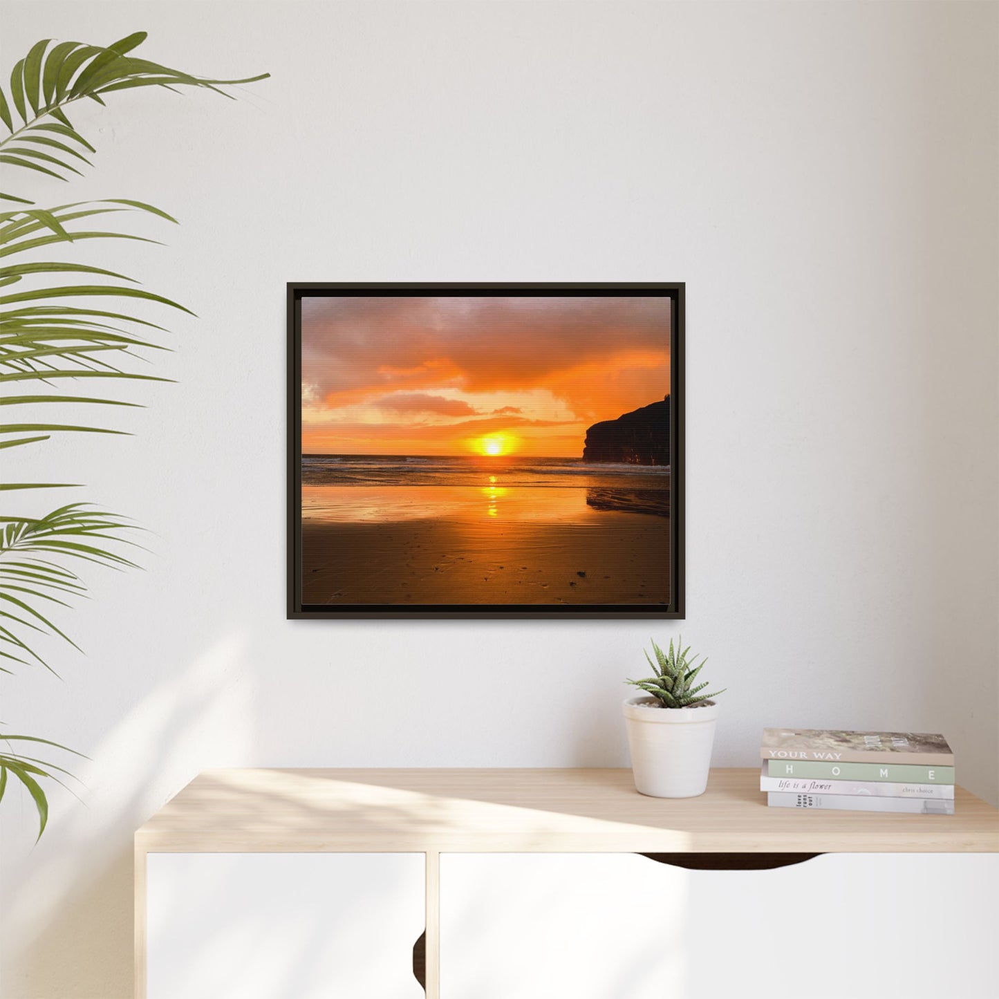 Sunset in Ballybunion Matte Canvas, Framed (Multi-color)