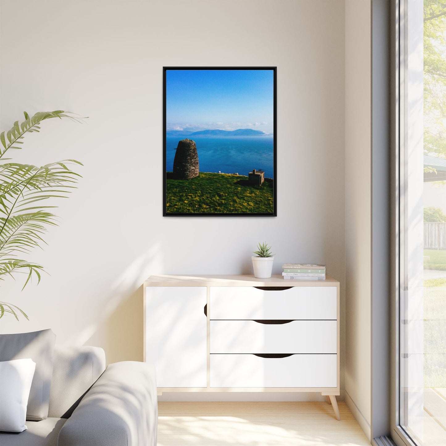 Ask Tower Matte Canvas, Framed (Multi-color)