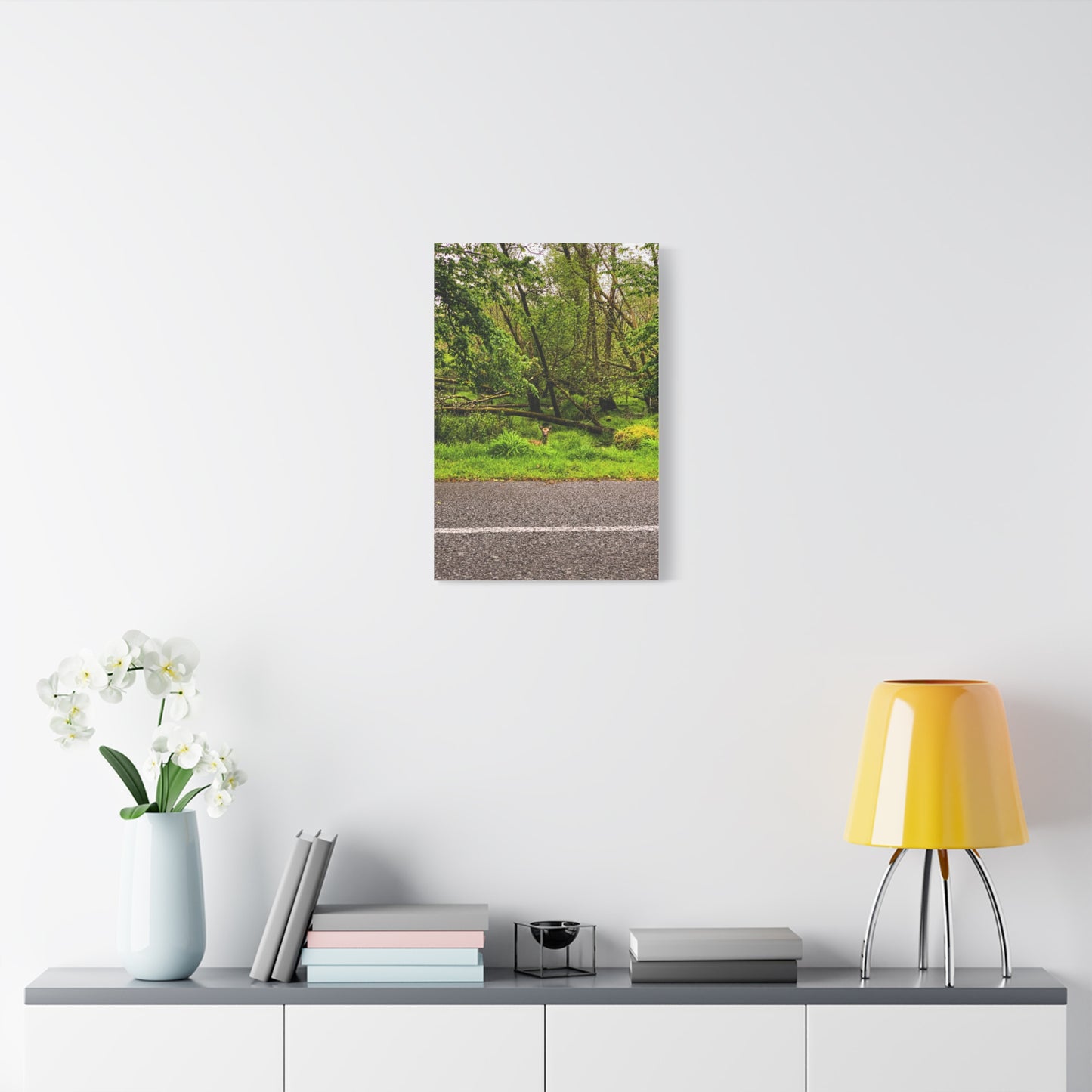 Deer in Ditch Matte Canvas, Stretched, 1.25"