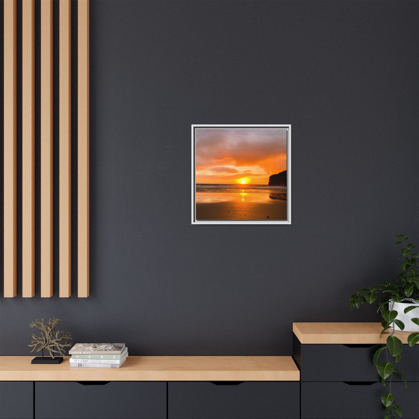 Sunset in Ballybunion Matte Canvas, Framed (Multi-color)