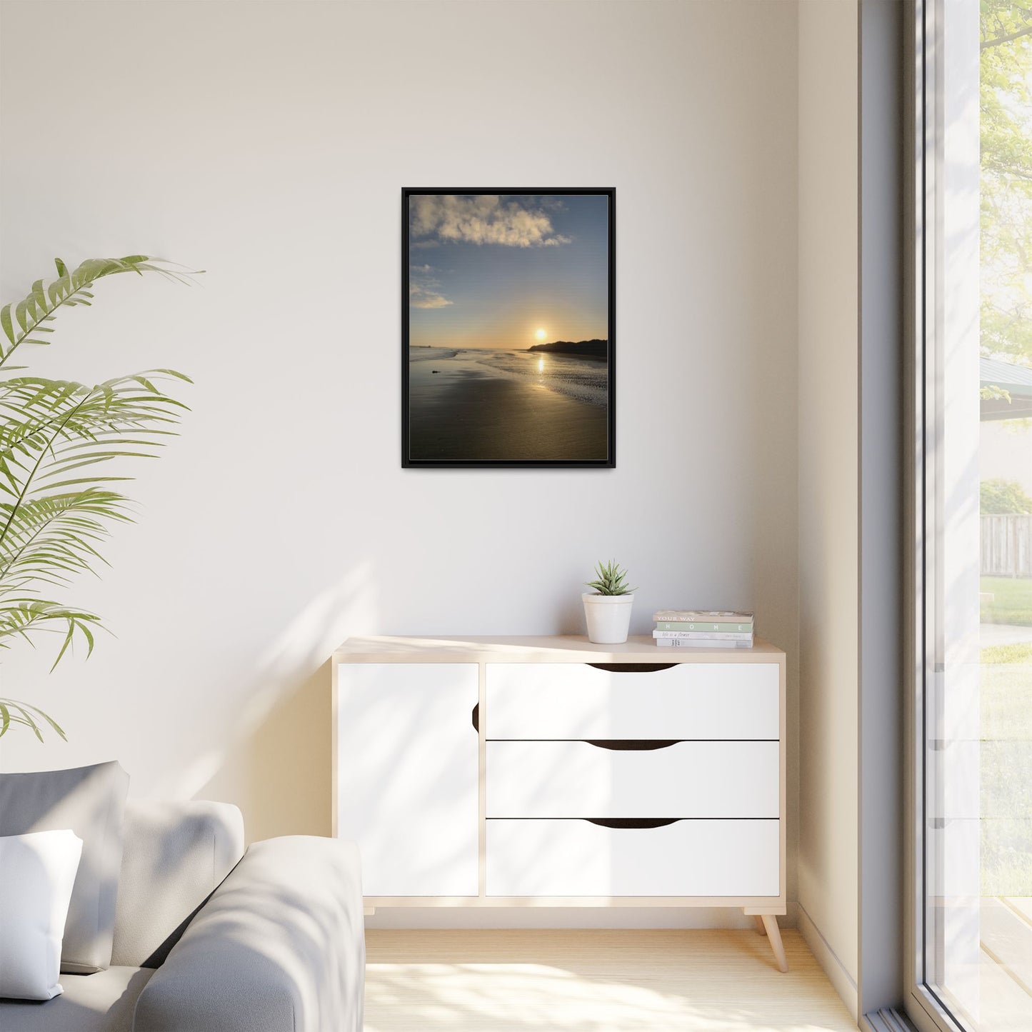 Sunset Matte Canvas, Framed (Multi-color)