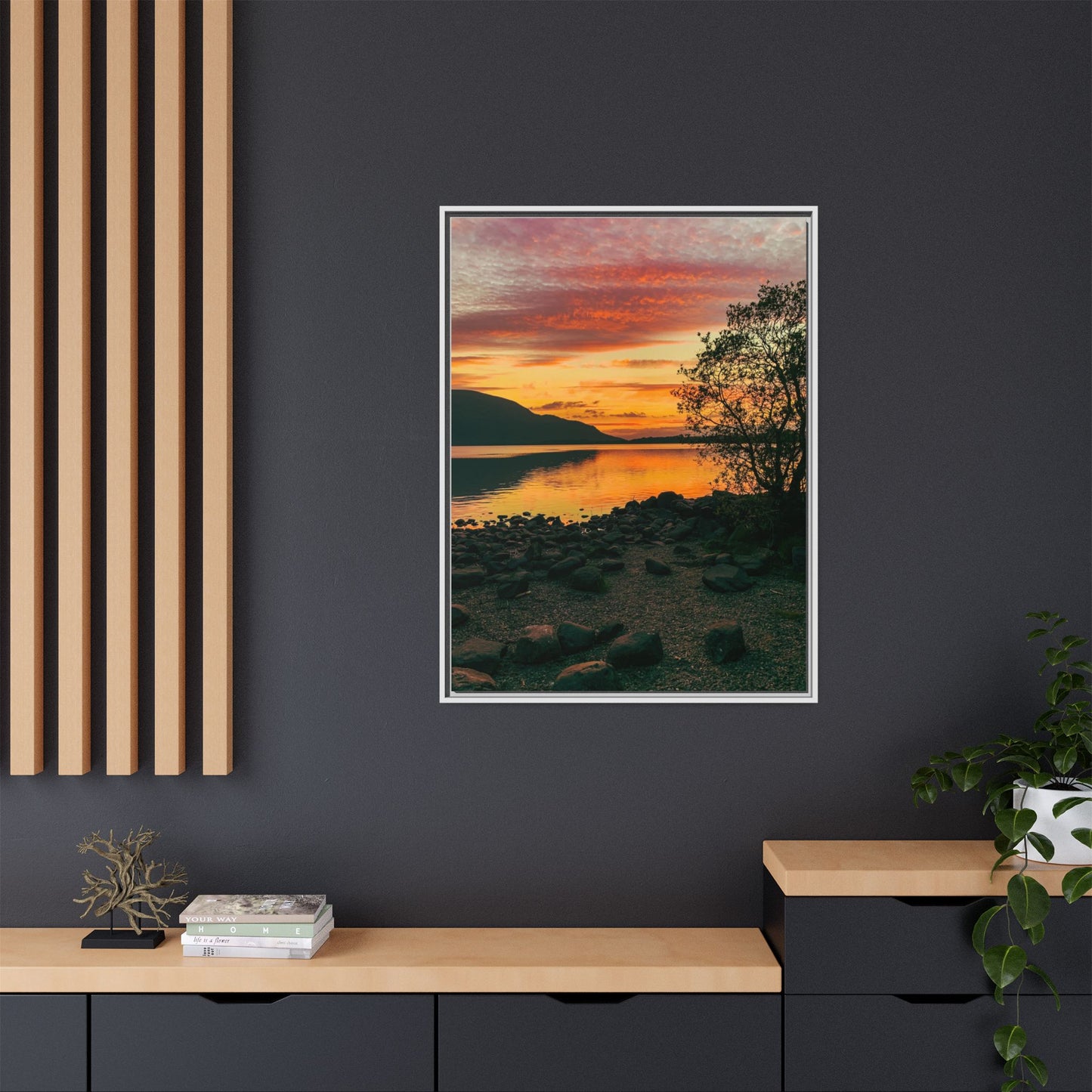 Sunset in Kerry Matte Canvas, Framed (Multi-color)