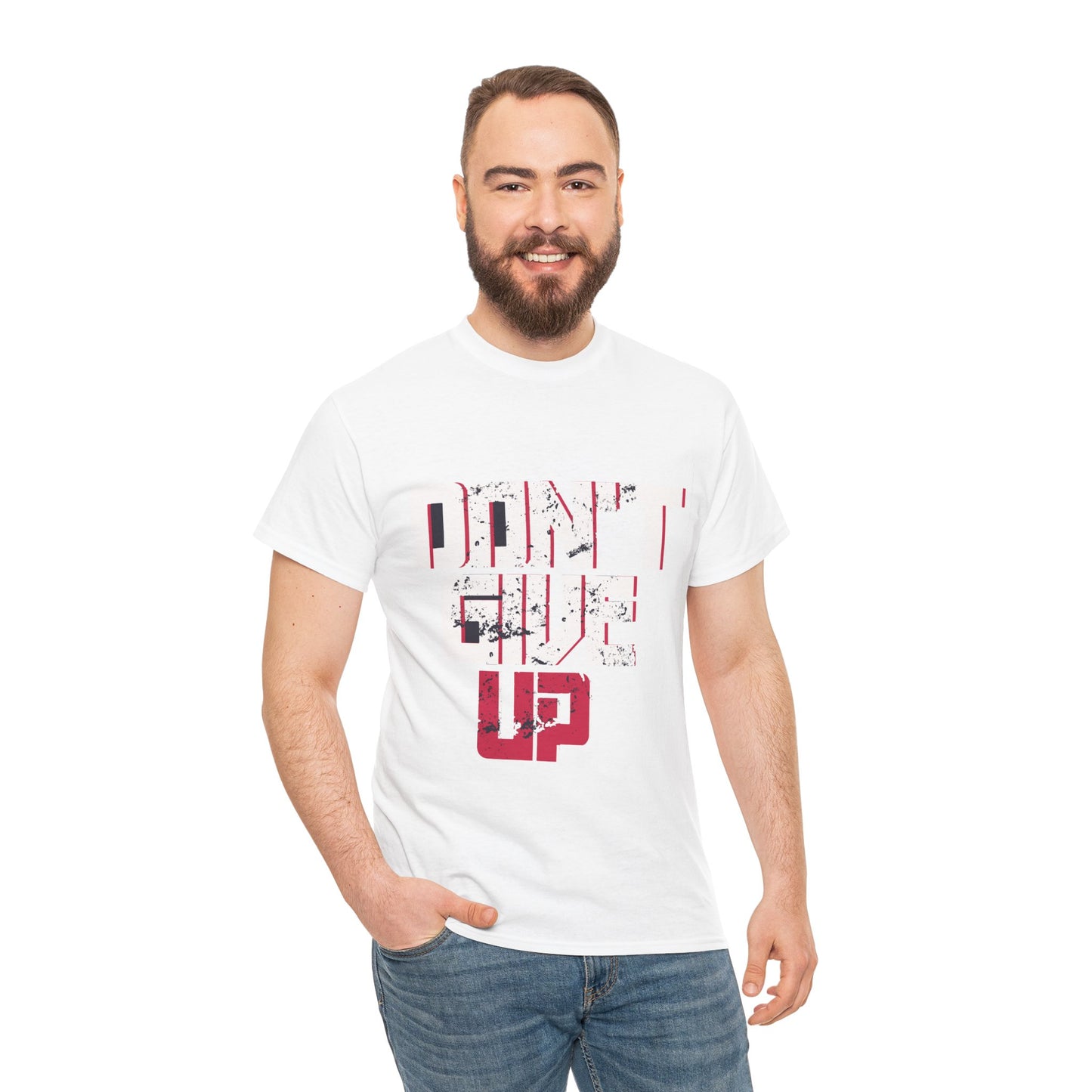 Motivational Unisex Heavy Cotton Tee - 'Don't Give Up' Inspirational Shirt