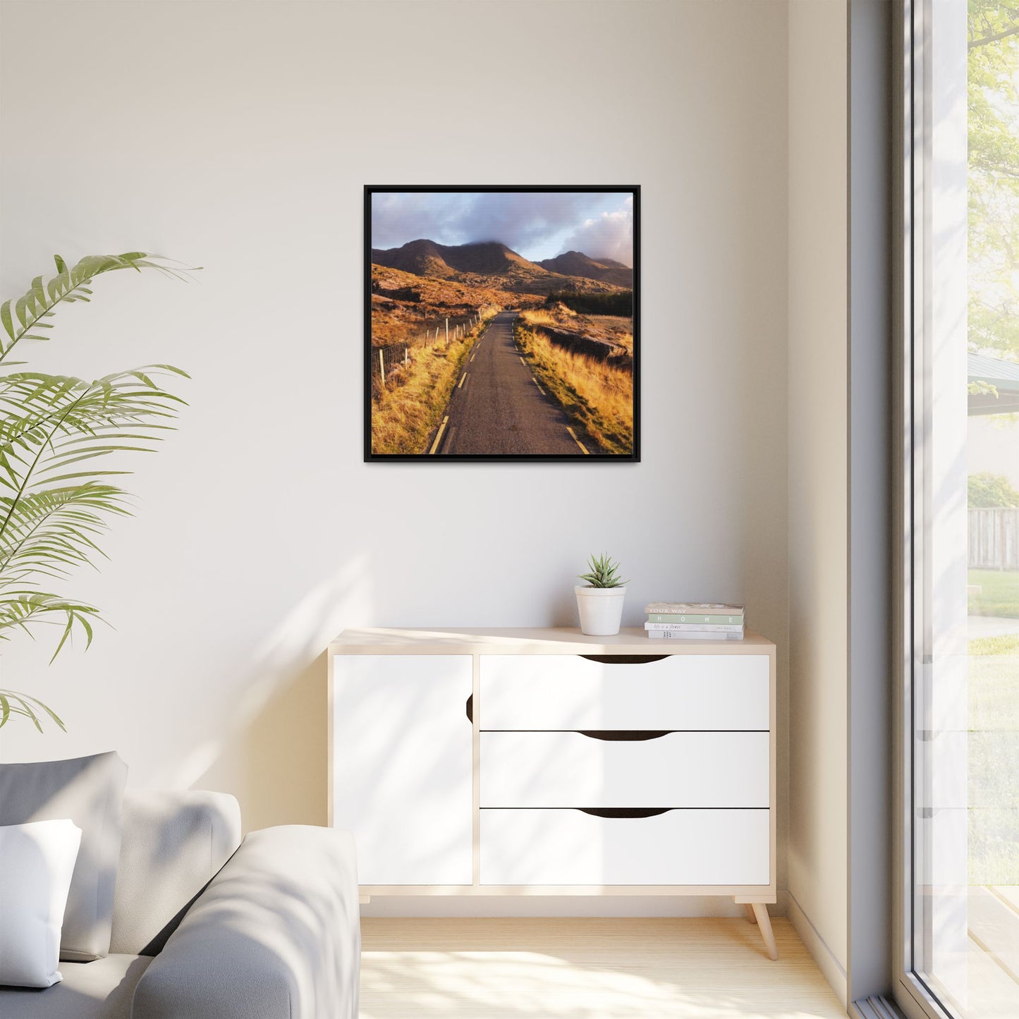 Sunset Road Matte Canvas, Framed (Multi-color)
